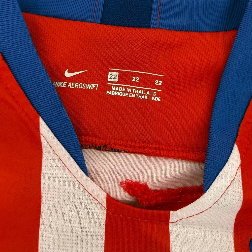 Nike‎ Atletico Madrid Jersey Kids 22 Red White 2018 Home AeroSwift Soccer Shirt